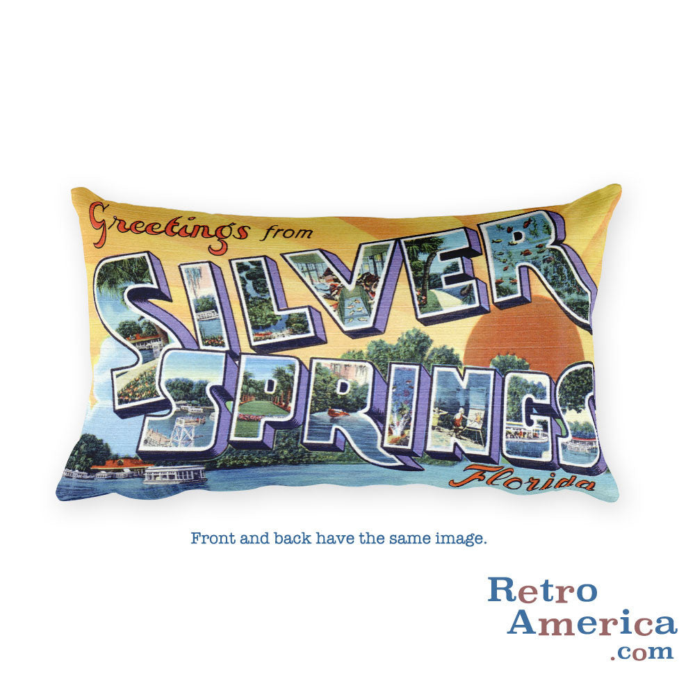 Greetings from Silver Springs Florida Throw Pillow