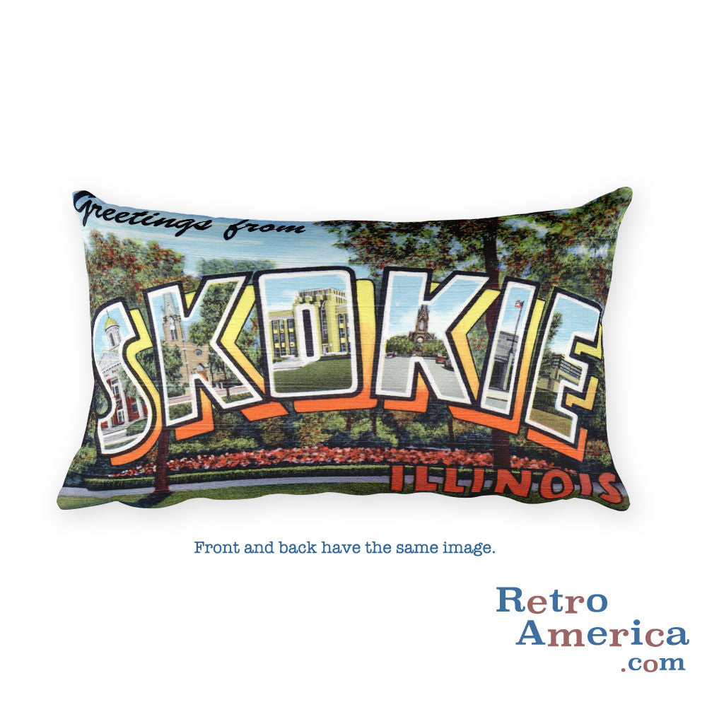 Greetings from Skokie Illinois Throw Pillow