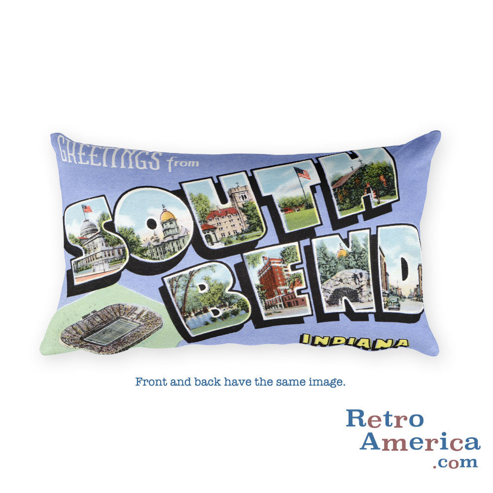 Greetings from South Bend Indiana Throw Pillow