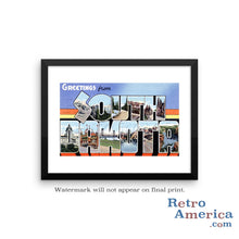 Greetings from South Dakota SD 2 Postcard Framed Wall Art