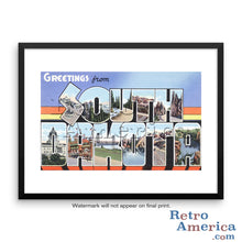 Greetings from South Dakota SD 2 Postcard Framed Wall Art