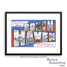 Greetings from South Haven Michigan MI Postcard Framed Wall Art