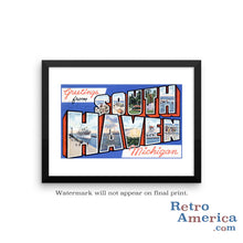 Greetings from South Haven Michigan MI Postcard Framed Wall Art