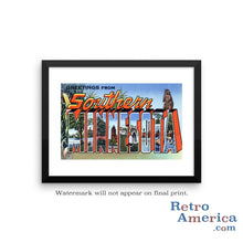 Greetings from Southern Minnesota MN Postcard Framed Wall Art