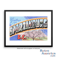 Greetings from Spartanburg South Carolina SC 1 Postcard Framed Wall Art