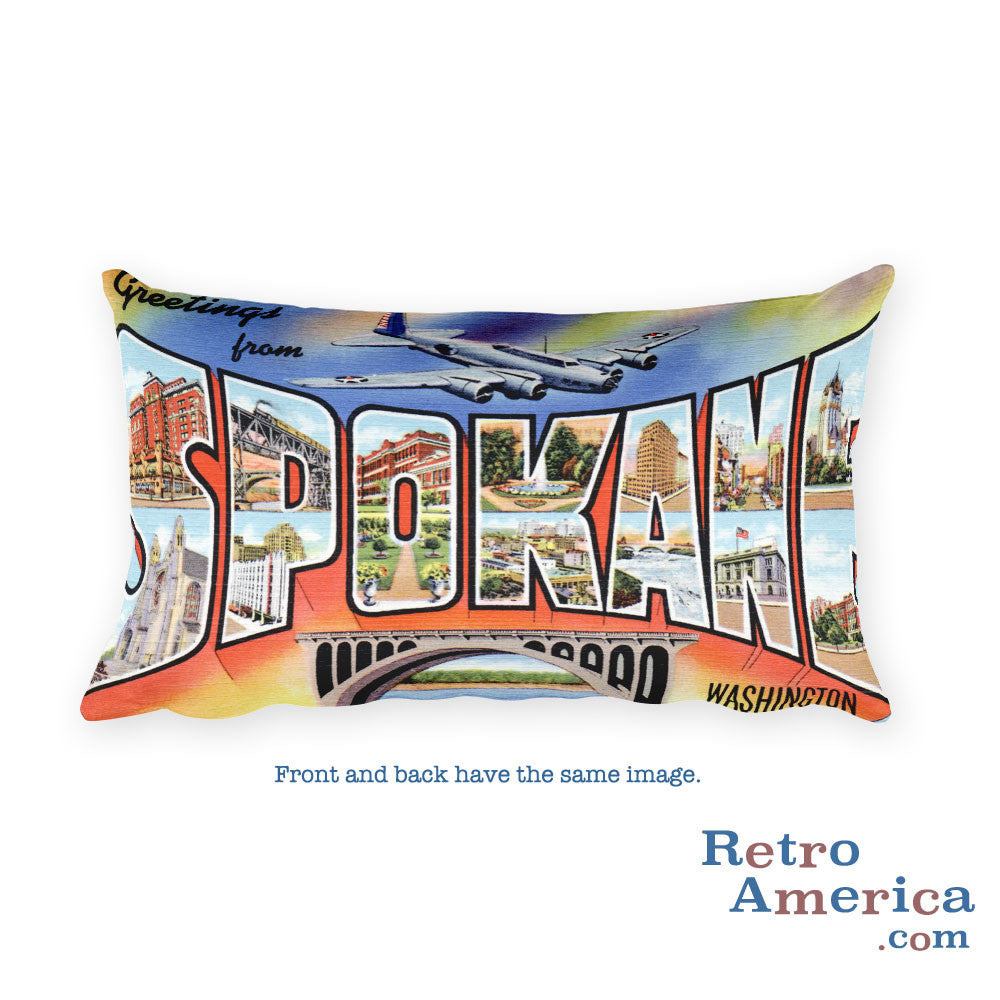 Greetings from Spokane Washington Throw Pillow