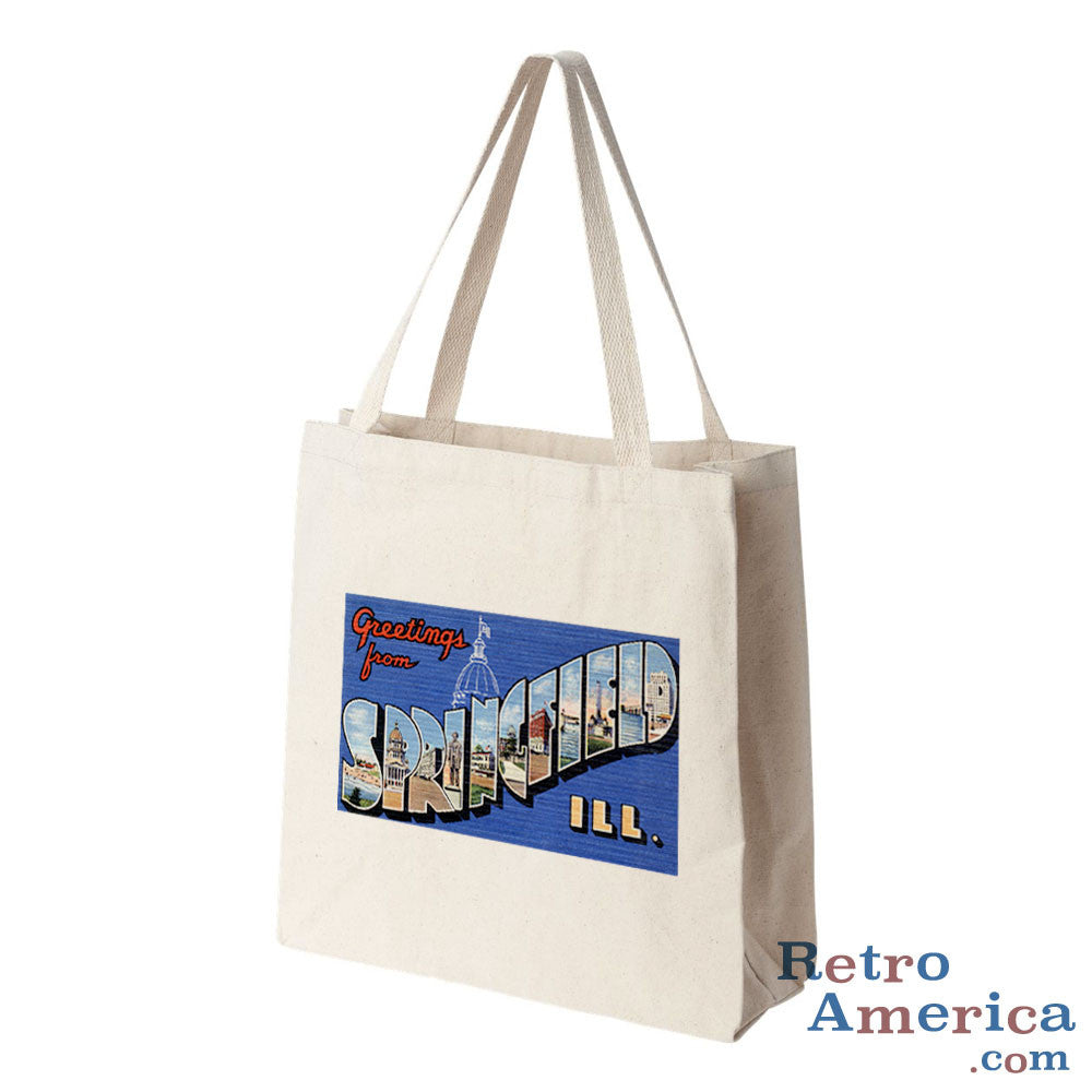 Greetings from Springfield Illinois IL Postcard Tote Bag