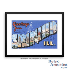 Greetings from Springfield Illinois IL Postcard Framed Wall Art