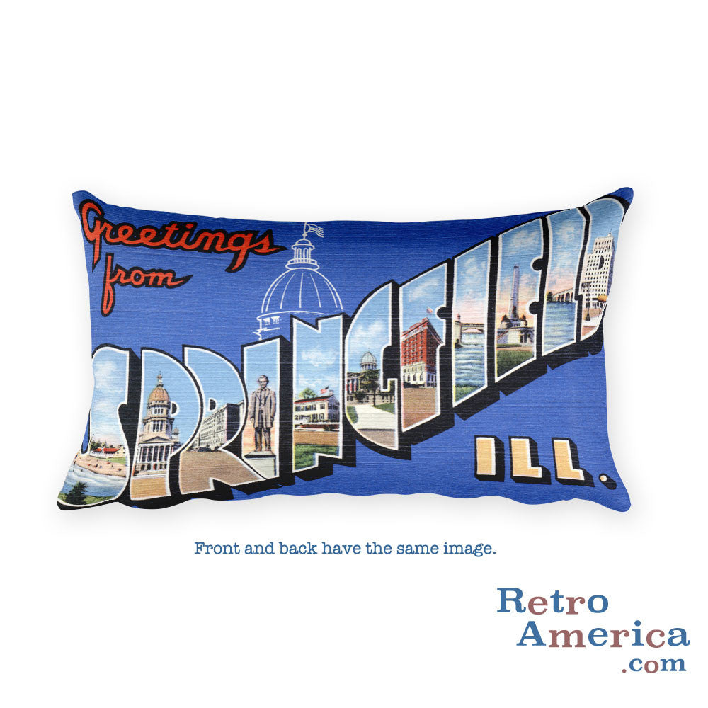 Greetings from Springfield Illinois Throw Pillow