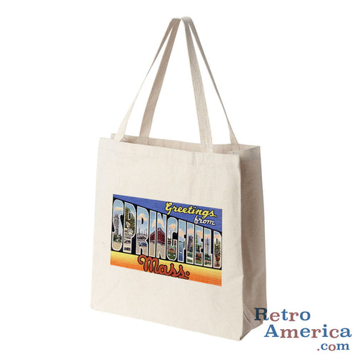 Greetings from Springfield Massachusetts MA Postcard Tote Bag