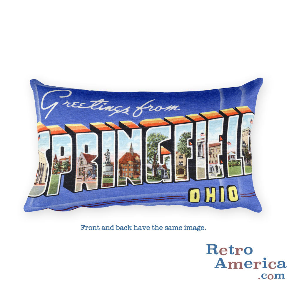 Greetings from Springfield Ohio Throw Pillow