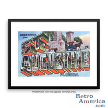Greetings from St Augustine Florida FL 2 Postcard Framed Wall Art