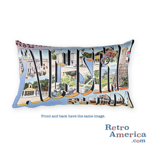 Greetings from St Augustine Florida Throw Pillow 1
