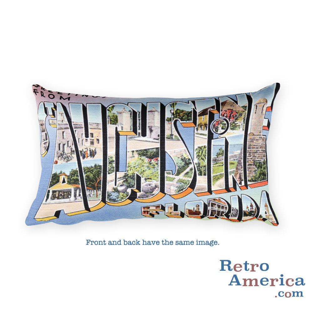 Greetings from St Augustine Florida Throw Pillow 1
