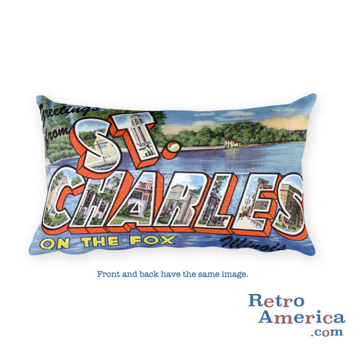 Greetings from St Charles Illinois Throw Pillow