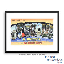 Greetings from St Cloud Minnesota MN Postcard Framed Wall Art