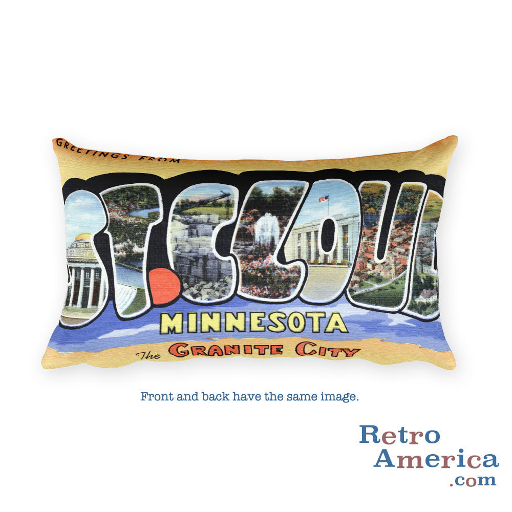 Greetings from St Cloud Minnesota Throw Pillow