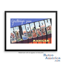 Greetings from St Joseph Michigan MI Postcard Framed Wall Art
