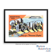 Greetings from St Louis Missouri MO 3 Postcard Framed Wall Art