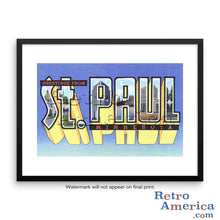 Greetings from St Paul Minnesota MN 2 Postcard Framed Wall Art