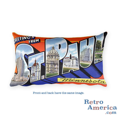 Greetings from St Paul Minnesota Throw Pillow 1