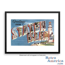 Greetings from Staten Island New York NY Postcard Framed Wall Art