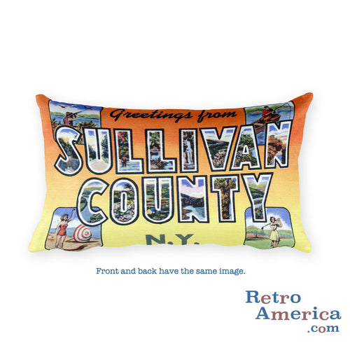 Greetings from Sullivan County New York Throw Pillow