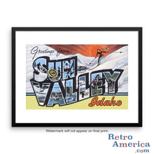 Greetings from Sun Valley Idaho ID Postcard Framed Wall Art