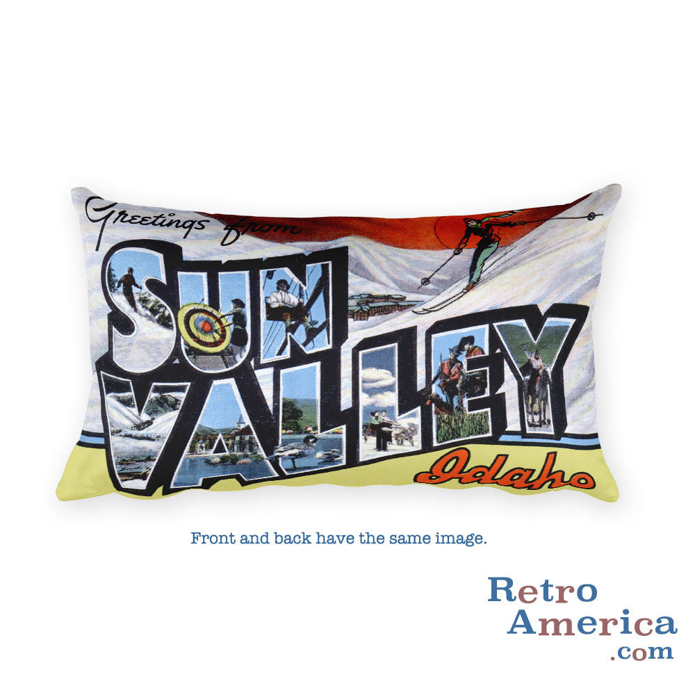 Greetings from Sun Valley Idaho Throw Pillow