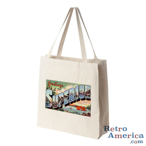 Greetings from Superior Wisconsin WI Postcard Tote Bag