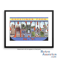 Greetings from Syracuse New York NY 2 Postcard Framed Wall Art