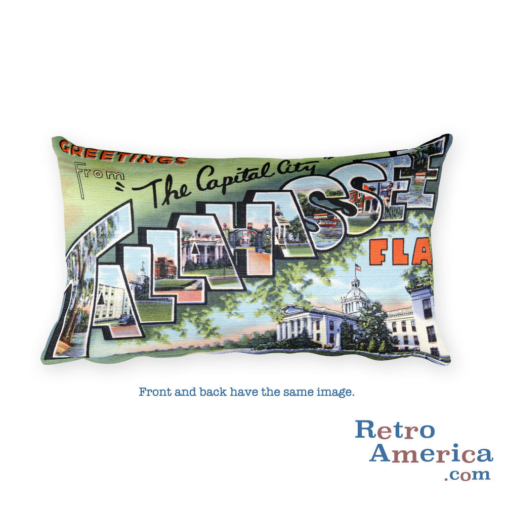 Greetings from Tallahassee Florida Throw Pillow 1