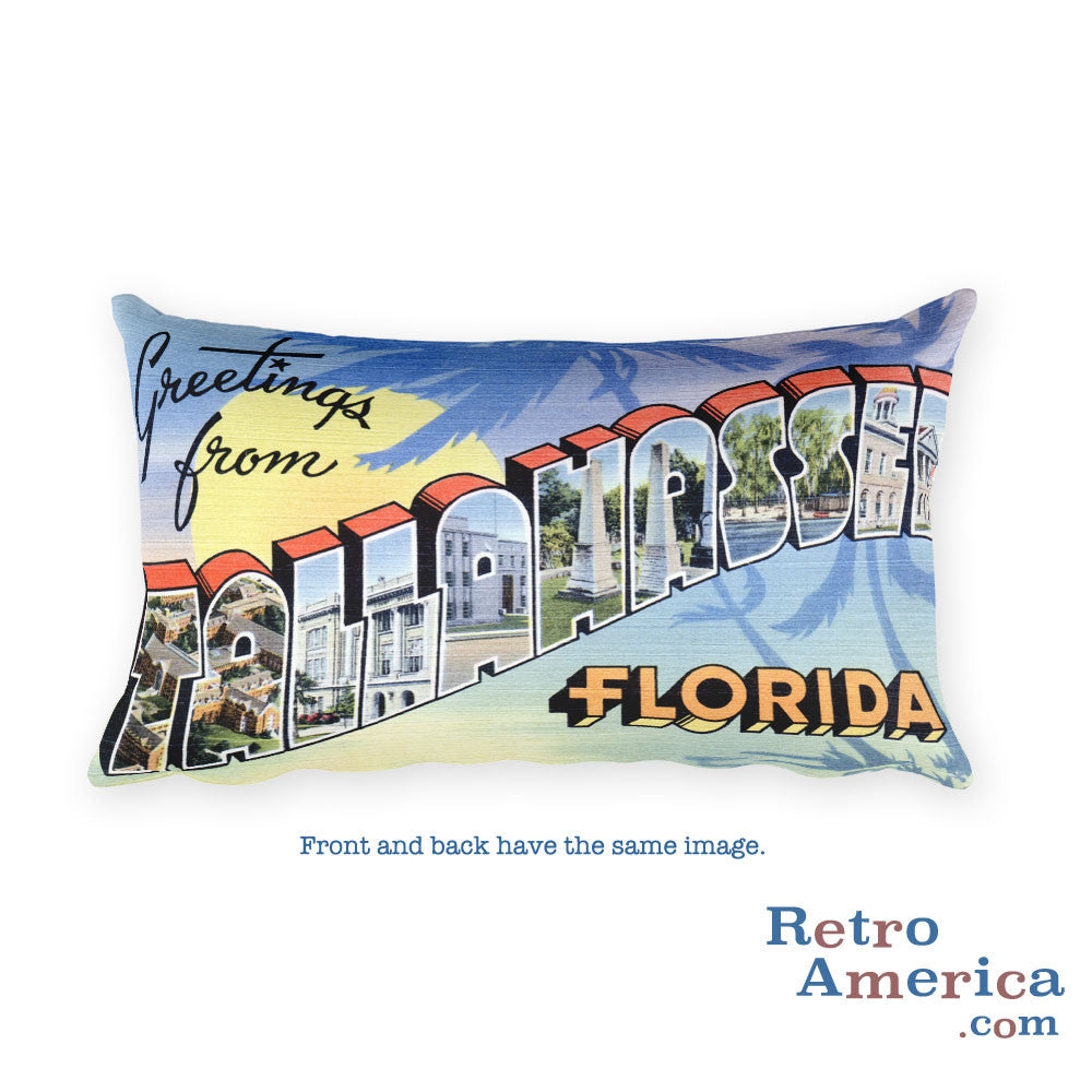 Greetings from Tallahassee Florida Throw Pillow 2