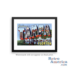 Greetings from Tampa Florida FL 2 Postcard Framed Wall Art