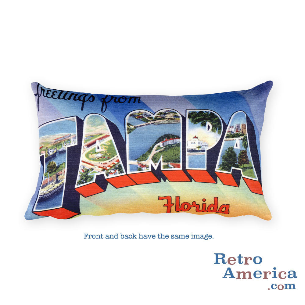 Greetings from Tampa Florida Throw Pillow 1