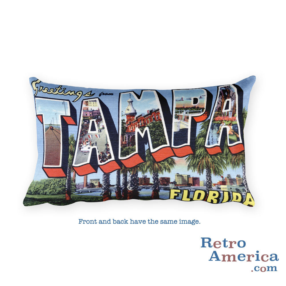 Greetings from Tampa Florida Throw Pillow 2