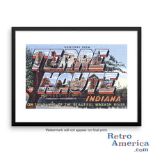 Greetings from Terre Haute Indiana IN 1 Postcard Framed Wall Art