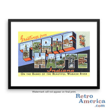 Greetings from Terre Haute Indiana IN 2 Postcard Framed Wall Art