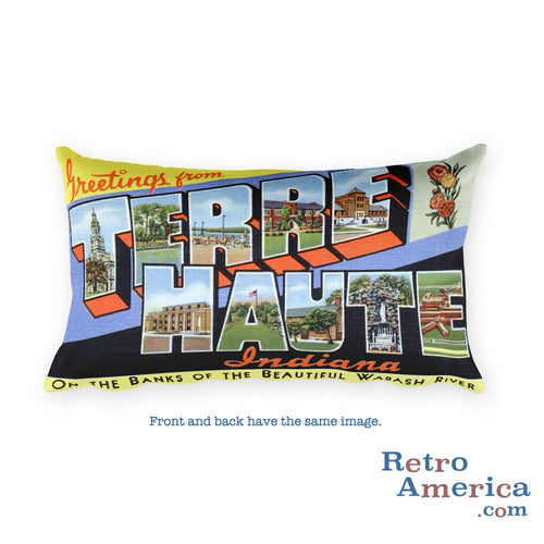 Greetings from Terre Haute Indiana Throw Pillow