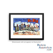 Greetings from Texas TX 3 Postcard Framed Wall Art