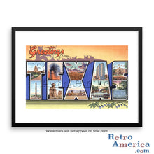 Greetings from Texas TX 4 Postcard Framed Wall Art