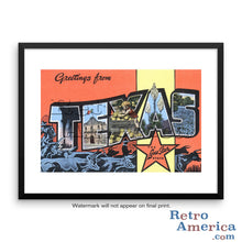 Greetings from Texas TX 5 Postcard Framed Wall Art