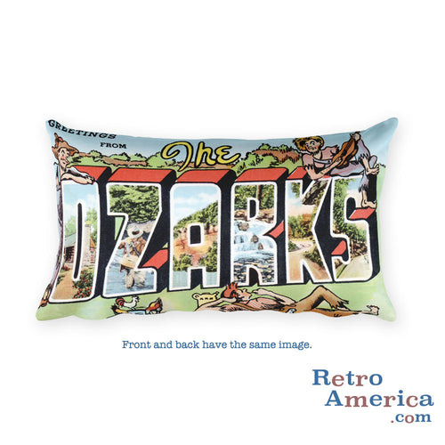 Greetings from The Ozarks Missouri Throw Pillow