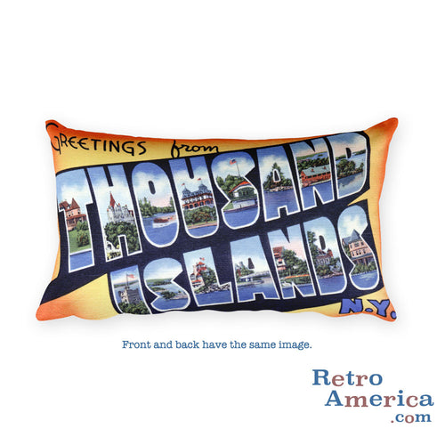 Greetings from Thousand Islands New York Throw Pillow