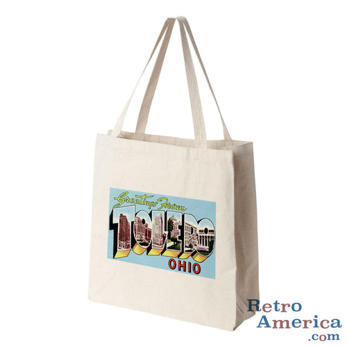 Greetings from Toledo Ohio OH 2 Postcard Tote Bag