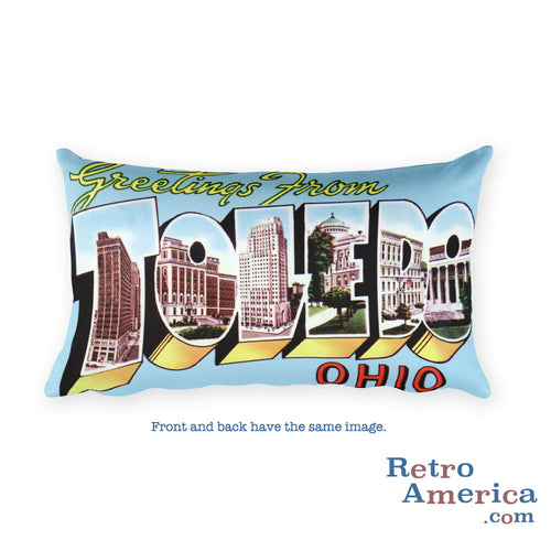 Greetings from Toledo Ohio Throw Pillow 2