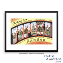 Greetings from Topeka Kansas KS 1 Postcard Framed Wall Art