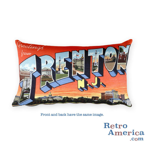 Greetings from Trenton New Jersey Throw Pillow