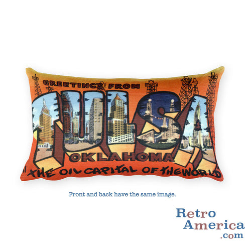 Greetings from Tulsa Oklahoma Throw Pillow