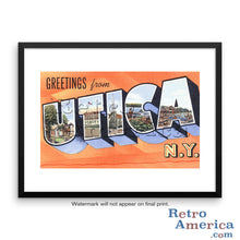Greetings from Utica New York NY 1 Postcard Framed Wall Art
